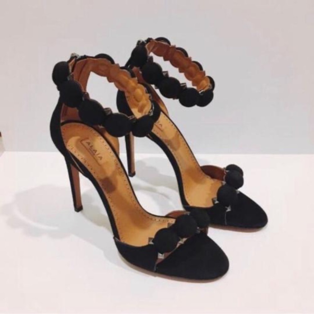 ALAIA Bombe 110 studded suede leather heels sandals - Picture 6 of 9